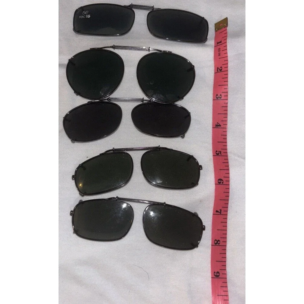 Lot Of 5 Vintage Clip On Wire Frames Sunglasses Clip-On Beach Outdoor Sports